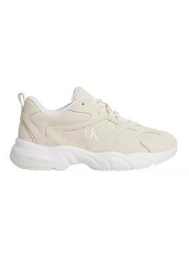 Sapatilhas Calvin Klein Low bege para mulher.