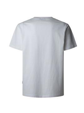 Camiseta Pepe Jeans Prush branca para homem.