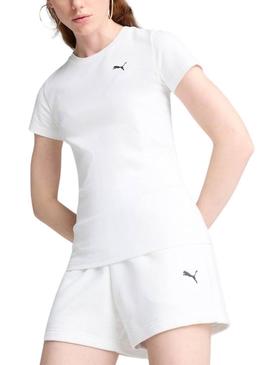 Camiseta Puma slim fit branca para mulher.