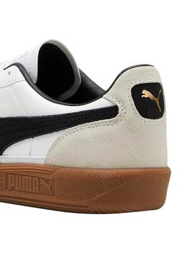 Ténis Puma Palermo branco e preto para mulher e homem.