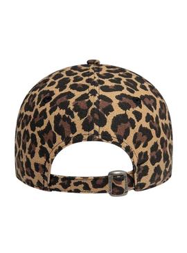 Touca New Era Leopard marrom para mulher