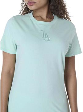 Camiseta New Era Athletics turquesa para mulher