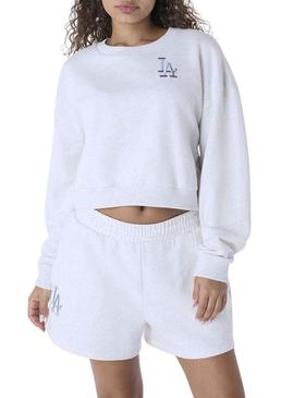 Moletom New Era Athletics cinza para mulher