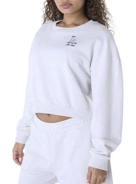Moletom New Era Athletics cinza para mulher