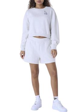 Moletom New Era Athletics cinza para mulher