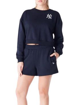Moletom New Era Yankees preto para mulher.