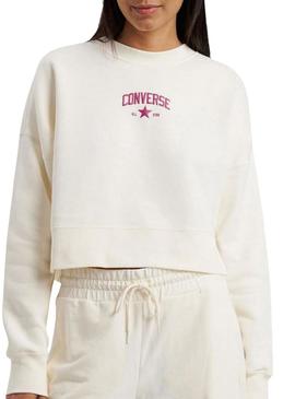Moletom Converse Crew bege para mulher.