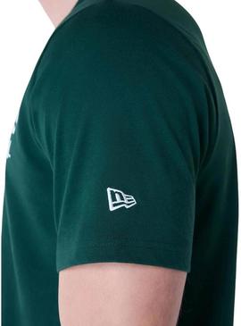 Camiseta New Era Athletics verde para homem.