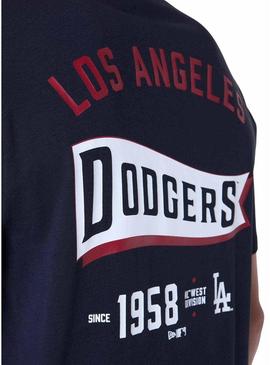 Camiseta New Era Dodgers azul marinho para homem.