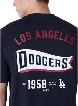 Camiseta New Era Dodgers azul marinho para homem.