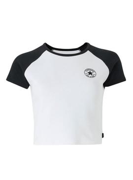 Camiseta Converse Colorblock preto e branco para mulher