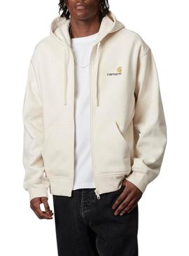 Moletom Carhartt Zip bege para homens