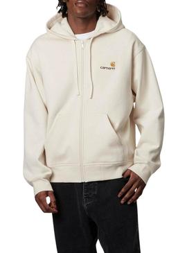 Moletom Carhartt Zip bege para homens