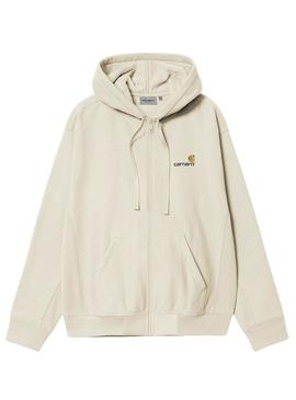 Moletom Carhartt Zip bege para homens