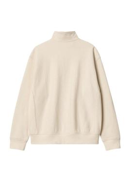 Moletom Carhartt Half Zip bege para homens.