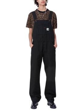 Jardineira Carhartt Bib Straight preta para mulher