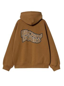 Moletom Carhartt Ducks camel com zíper para homem.