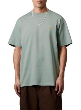 Camiseta Carhartt Chase verde para homem.