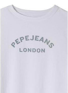 Camiseta Pepe Jeans Zoe branca para menina.