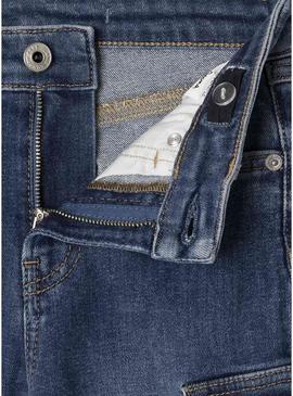 Calça jeans Pepe Jeans flare cargo para menina.