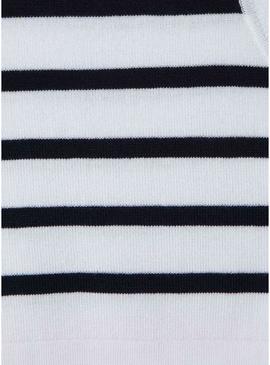 Top Pepe Jeans Iris azul e branco para menina.