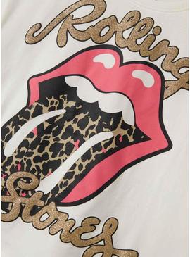 Camiseta Name It Farda Rolling branca para menina.