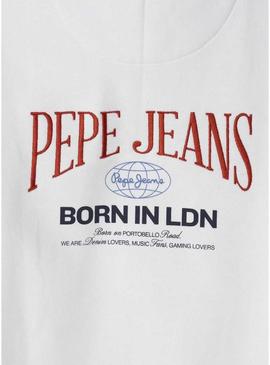 Moletom Pepe Jeans Jackson branco para menino.