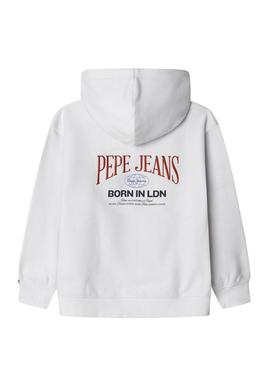 Moletom Pepe Jeans Jackson branco para menino.