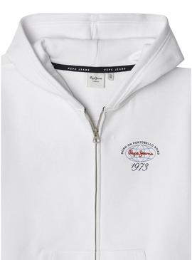 Moletom Pepe Jeans Jackson branco para menino.