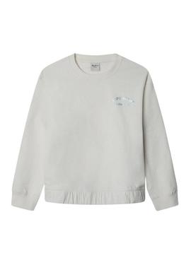 Moletom Pepe Jeans Jade branco para menina.