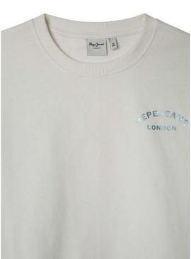 Moletom Pepe Jeans Jade branco para menina.