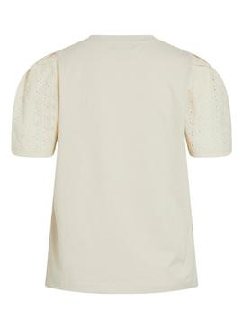 Camiseta Vila Merry bege para mulher