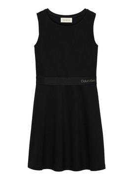 Vestido Calvin Klein Jeans Flare preto para menina.