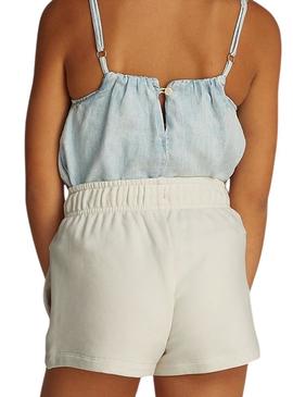 Shorts Calvin Klein Jeans Script branco para menina