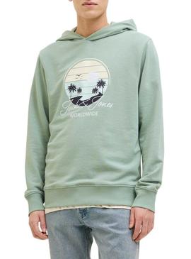 Moletom Jack and Jones Palm verde para homem.