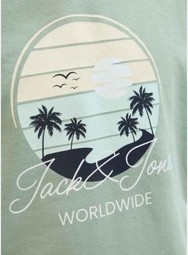 Moletom Jack and Jones Palm verde para homem.