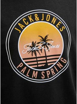Moletom preto Jack and Jones Palm para homem.