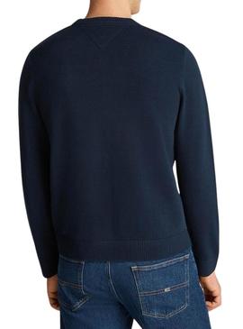 Camisola Tommy Jeans Linear marinha para homem.