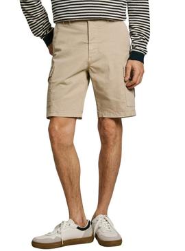 Bermuda Pepe Jeans Seasonal Cargo bege para homem.