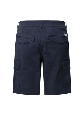 Bermuda Pepe Jeans Seasonal Cargo azul marino para hombre.