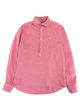Camisa Polo El Ganso de Lino para homem, borgonha.