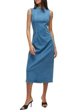 Vestido de ganga Vila Viwinona midi para mulher