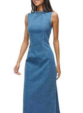 Vestido de ganga Vila Viwinona midi para mulher