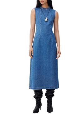 Vestido de ganga Vila Viwinona midi para mulher