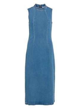 Vestido de ganga Vila Viwinona midi para mulher