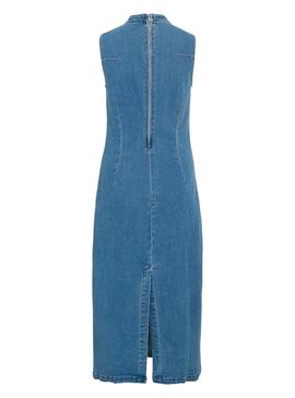 Vestido de ganga Vila Viwinona midi para mulher