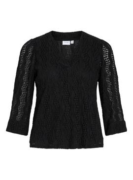 Blusa Vila Vilumena preta para mulher.