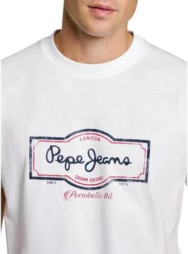 Camiseta Pepe Jeans Daxton branca para homem.