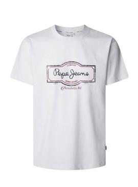 Camiseta Pepe Jeans Daxton branca para homem.