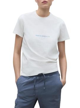 Camiseta Ecoalf Salce branca para mulher